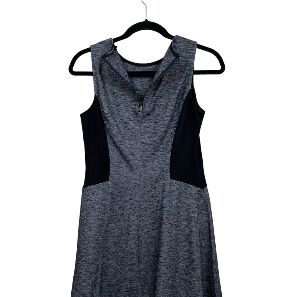 Theory Womens Sheath Dress Stretch Round Neck Sleeveless Zip Black Blue Size 6* - Picture 6 of 6